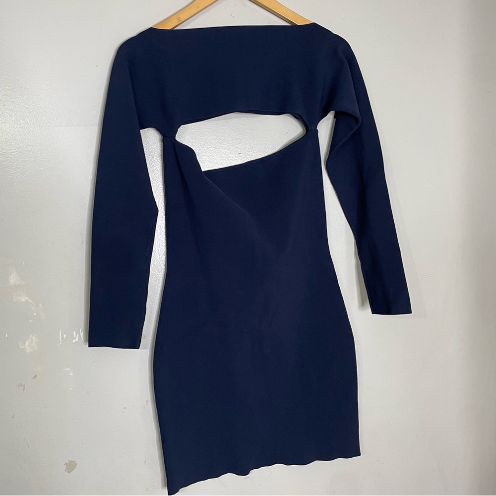 Alexander Wang Bodycon Dress Cutout Mini Blue Size L Party Girls Night Out Y2K - Picture 3 of 9